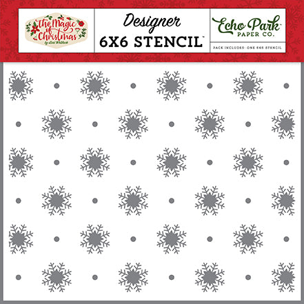 Echo Park The Magic of Christmas Magic Of Snowfall Designer 6x6 Stencil