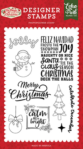 Echo Park The Magic of Christmas Celebrate December Designer Stamp Set