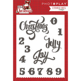 Photo Play Paper Mad 4 Plaid Christmas Word Polymer Stamps