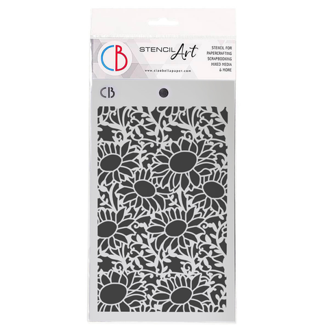 Ciao Bella Texture Stencil 5"x8" Sunflowers field