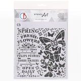 Ciao Bella Texture Stencil 8"x 8" Spring Fresh Flowers