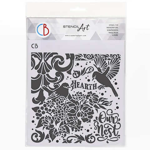 Ciao Bella Texture Stencil 8"x8" True Love