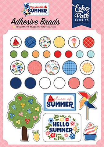 Echo Park My Favorite Summer Adhesive Brad Embellishments
