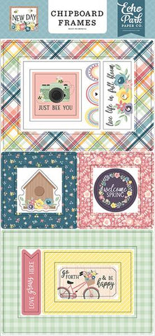 Echo Park New Day 6x13 Chipboard Frame Embellishments