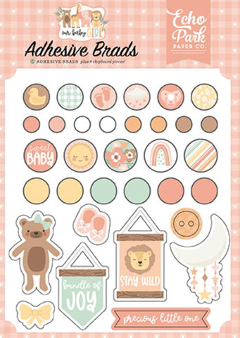 Echo Park Our Baby Girl Adhesive Brad Embellishments