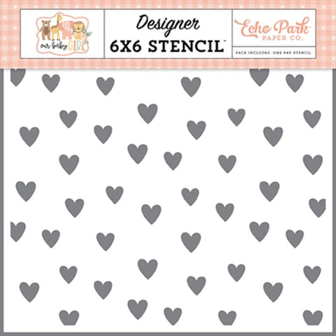 Echo Park Our Baby Girl Full Of Love Designer 6x6 Stencil