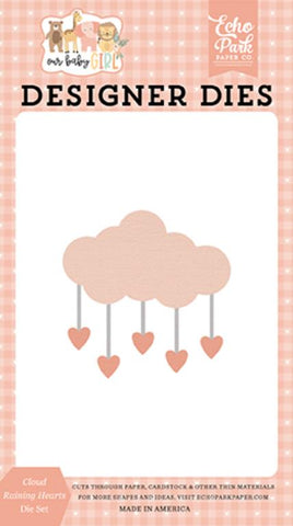 Echo Park Our Baby Girl Cloud Raining Hearts Designer Die Set