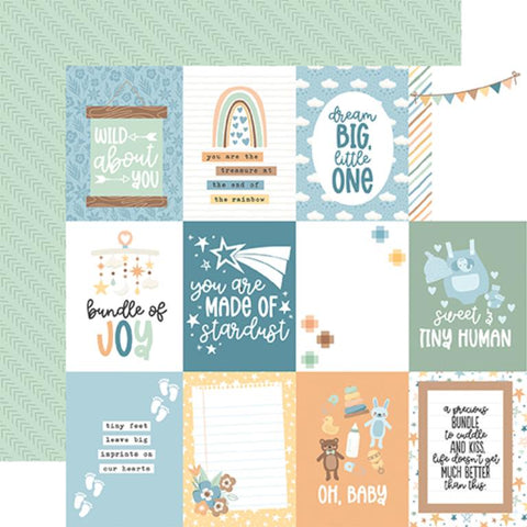 Echo Park Our Baby Boy 3x4 Journaling Cards Patterned Paper
