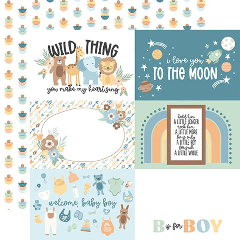 Echo Park Our Baby Boy 6x4 Journaling Cards Patterned Paper