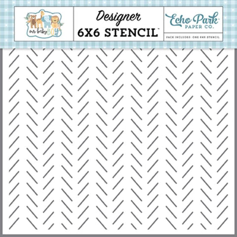 Echo Park Our Baby Boy Darling Dashes Designer 6x6 Stencil