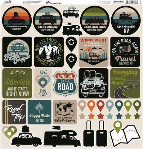 Reminisce On The Road Again 12X12 Sticker Sheet
