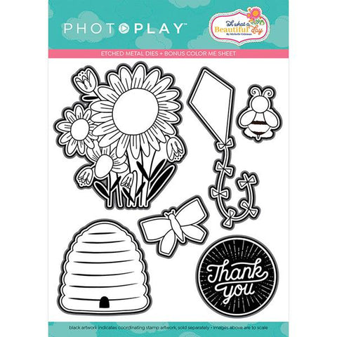 Photoplay Paper Oh What A Beautiful Day Etched Metal Die Set