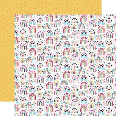 Echo Park Play All Day Girl Rainbows & Stars Patterned Paper