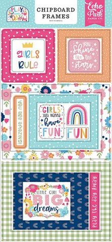 Echo Park Play All Day Girl 6x13 Chipboard Frame Embellishments