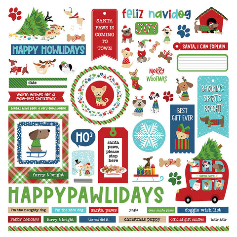Photoplay Paper Santa Paws Dog Element Sticker