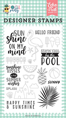 Echo Park Pool Party Sunshine Kisses Designer Stamp Set