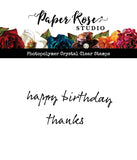 Paper Rose Protea Garden Happy Birthday Thanks Inky Clear Stamp