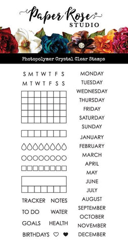 Paper Rose Studio Planner Basics Clear Stamp