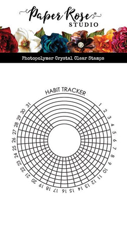 Paper Rose Radial Habit Tracker Clear Stamp – Cheap Scrapbook Stuff