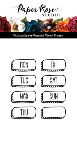 Paper Rose Studio Doodled Days of the Week Clear Stamp