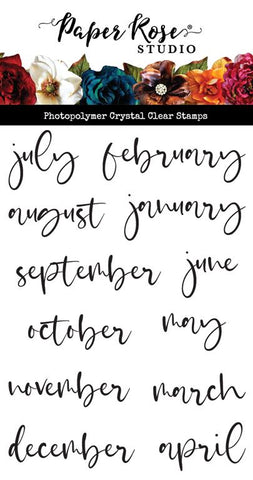 Paper Rose Studio Big Script Months Clear Stamp