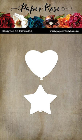 Paper Rose Studio Heart & Star Balloon Metal Cutting Die