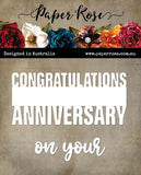 Paper Rose Congratulations on your Anniversary Metal Cutting Die