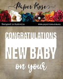 Paper Rose Studio Congratulations on your New Baby Metal Cutting Die
