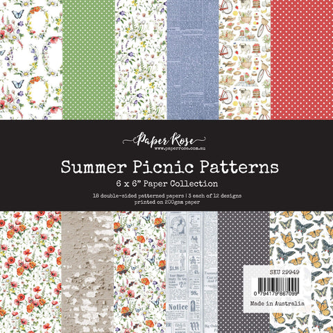 Paper Rose Studio Summer Picnic Patterns 6x6 Paper Pack