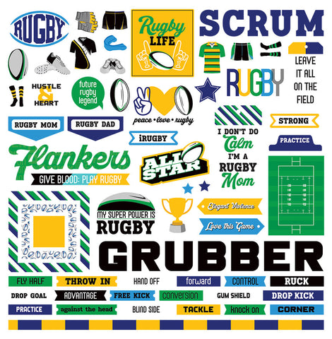 Photoplay Paper MVP Rugby Element Sticker Sheet