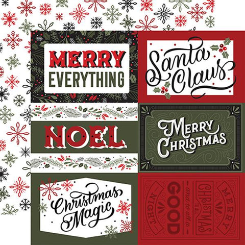 Echo Park Salutations Christmas 6X4 Journaling Cards Patterned Paper