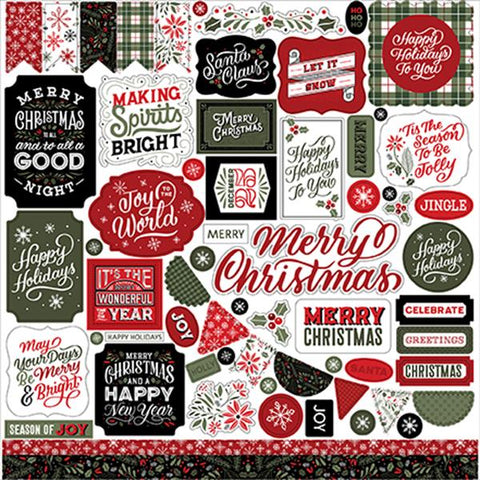 Echo Park Salutations Christmas Element Sticker Sheet