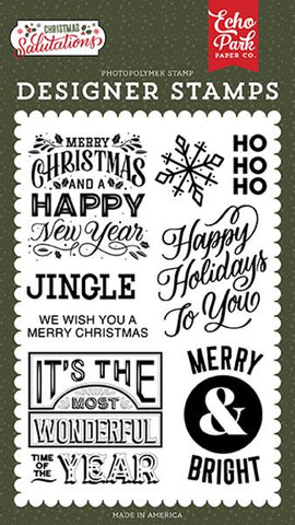 Echo Park Salutations Christmas Happy Holidays To You Designer Stamp Set