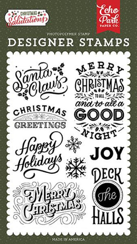 Echo Park Salutations Christmas Santa Claus Designer Stamp Set