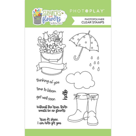 PhotoPlay Paper Showers & Flowers Clear Photopolymer Stamp Set