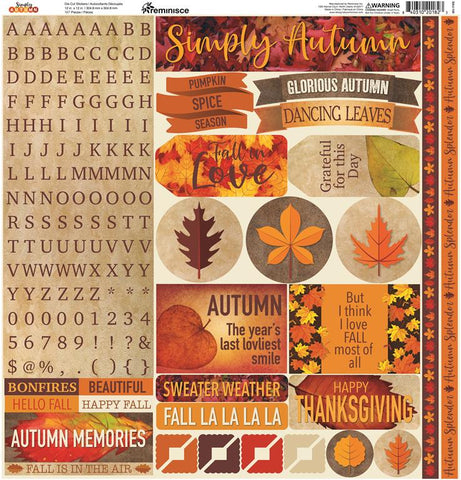 Reminisce Simply Autumn 12x12 Sticker Sheet