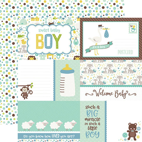 Echo Park Sweet Baby Boy Journaling Cards Patterned Paper