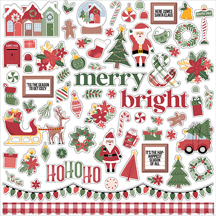 Echo Park Santa Claus Lane Element Sticker Sheet