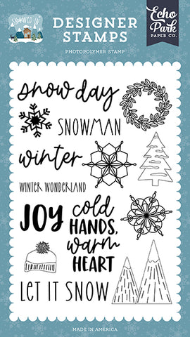 Echo Park Snowed In Snow Day Designer Stamp Set