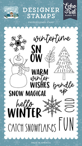 Echo Park Snowed In Snow Magical Designer Stamp Set