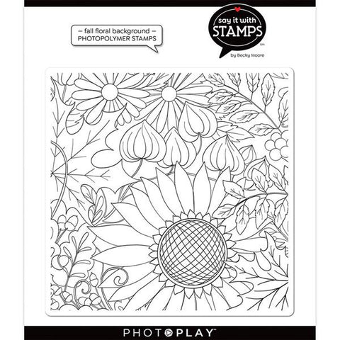 Photoplay Paper Say It With Stamps Fall Floral Background 6x6 Stamp Set