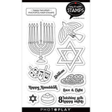 Photoplay Paper Say It With Stamps Happy Hanukkah 4x6 Stamp Set