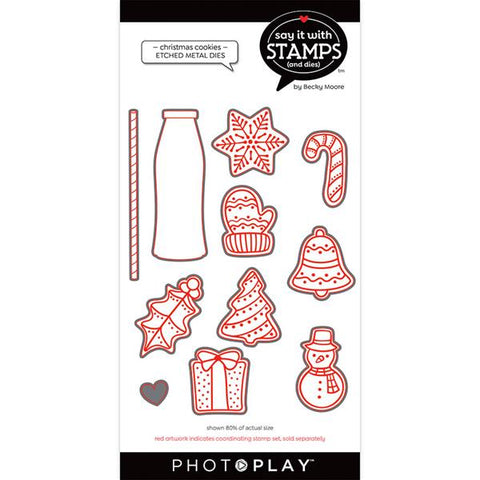 Photoplay Paper Say It With Stamps Christmas Cookies Die Set