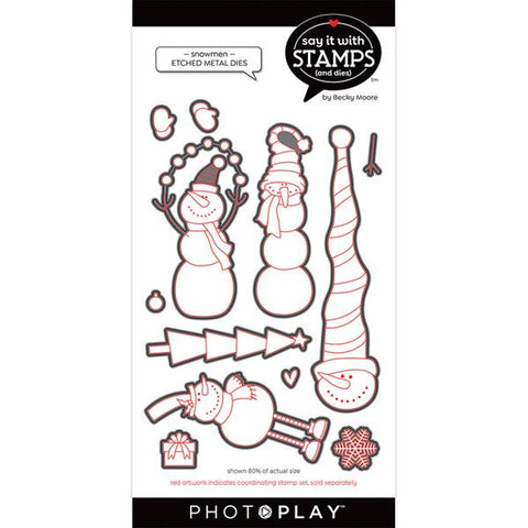 Photoplay Paper Say It With Stamps Snowmen Die Set