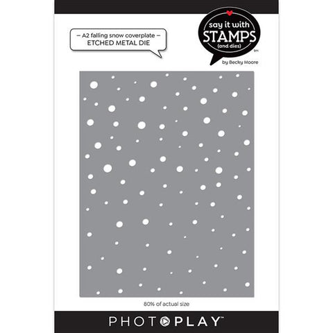 Photoplay Paper Say It With Stamps A2 Falling Snow Coverplate Die Set