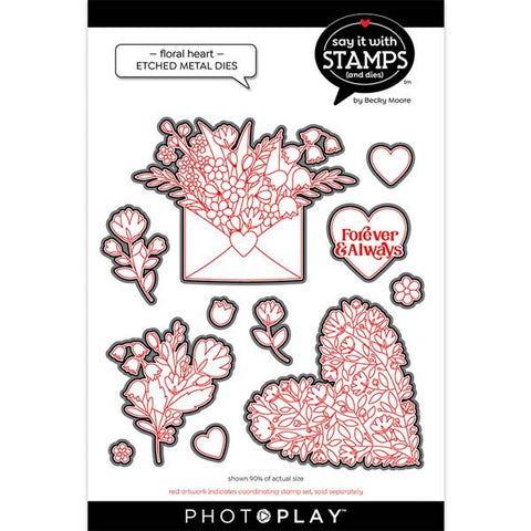 Photoplay Paper Say It With Stamps Floral Heart Die Set