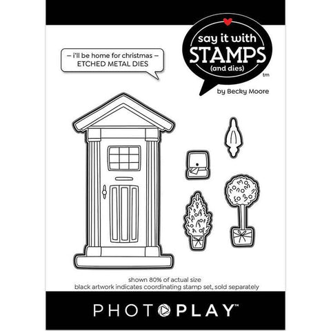 Photoplay Paper Say It With Stamps I'll Be Home For Christmas Die Set