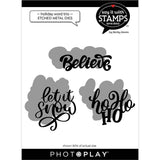 Photoplay Paper Say It With Stamps Holiday Trio Word Die Set