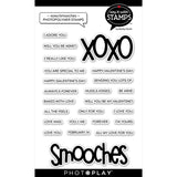 Photoplay Paper Say It With Stamps XOXO Smooches 4x6 Stamp Set