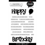 Photoplay Paper Say It With Stamps Happy Birthday 4x6 Stamp Set